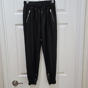 Blank NYC Black Joggers with Zipper Details